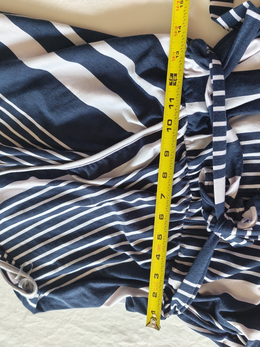 Egy Navy and White Striped Women's Wrap Roper Size XL - Picture 6 of 8